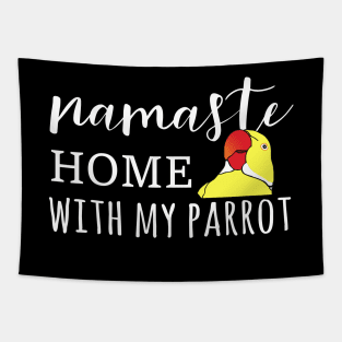 Namaste Home with yellow indian ringneck Tapestry