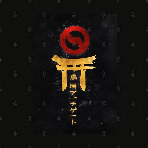 Torii art kanji dark version by MCAshe spiritual art 