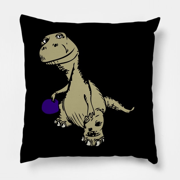 bowlasaurusrexblack Pillow by StacysCellar