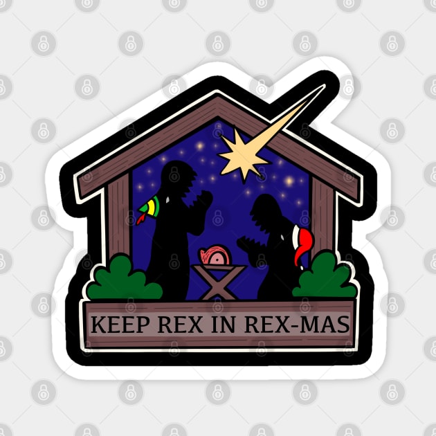 Keep Rex in Rex-Mas! Magnet by dflynndesigns