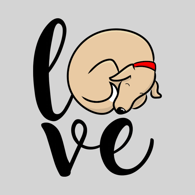 Love Sleeping Pup for Dog Lovers by cottoncanvas