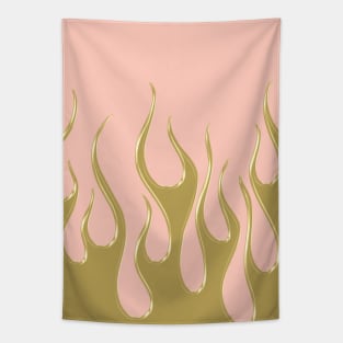 Gold And Pink Flames Tapestry