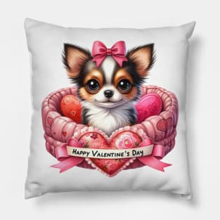 Valentine Chihuahua Dog in Bed Pillow