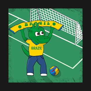 Dino Brazil Football Fan T-Shirt