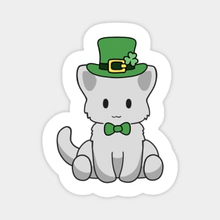 St Patrick White Kitty Magnet