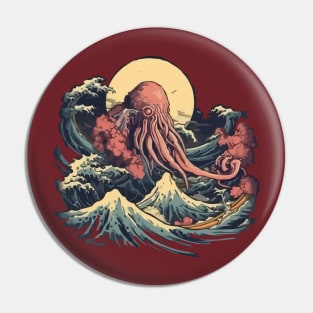 Hokusai Cthulhu Pin