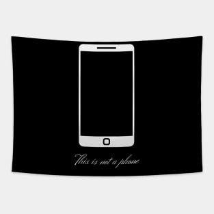 This is not a phone (design in white) Tapestry