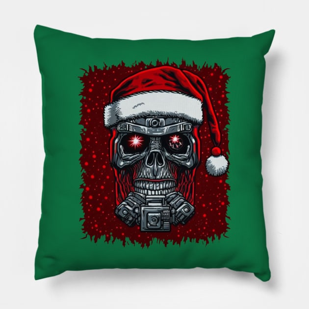 Robo-Zombie Santa Pillow by Octoprocessor