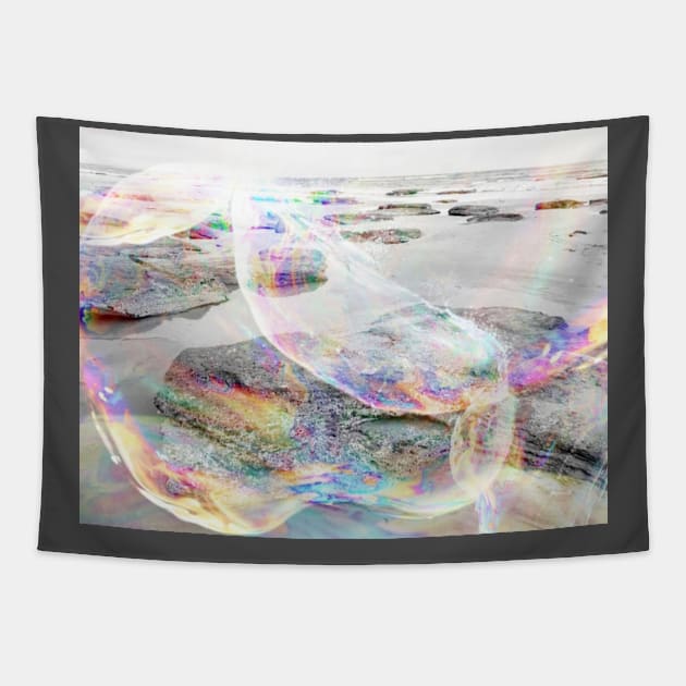 Beach Rocks and Bubbles Tapestry by Minxylynx4