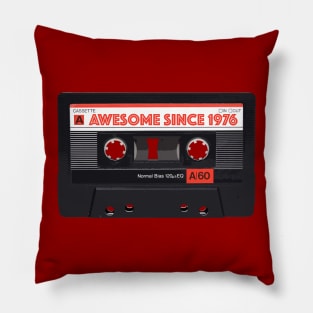 Classic Cassette Tape Mixtape - Awesome Since 1976 Birthday Gift Pillow