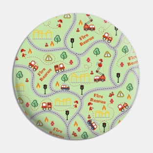 Fireman cute seamless kids pattern light green Pin