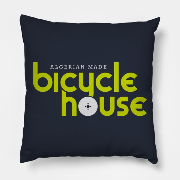 Bicycle House Pillow by SOCOMREMASTERED