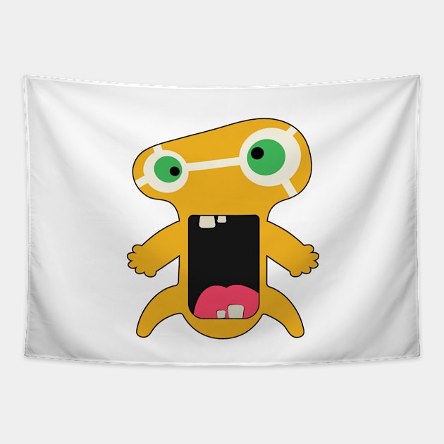 Cartoon yellow monster Tapestry by AndreKENO