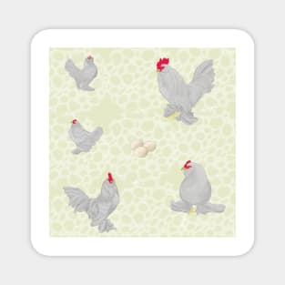 Lavender Belgian D'Uccle Pattern Cream Magnet