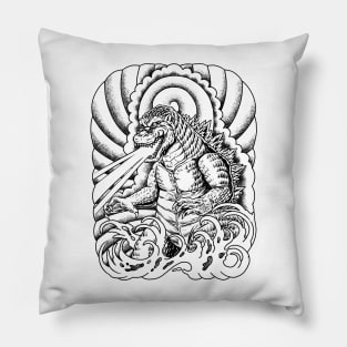 king of monster japanese tattoo Pillow