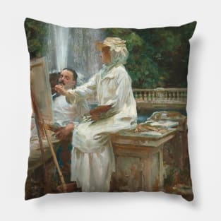 Fountain, Villa Torlonia, Frascati, Italy by John Singer Sargent Pillow