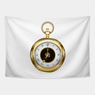 Round Clock Tapestry