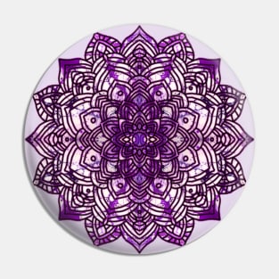 Violet/Lavender Paint Pour Mandala Pin