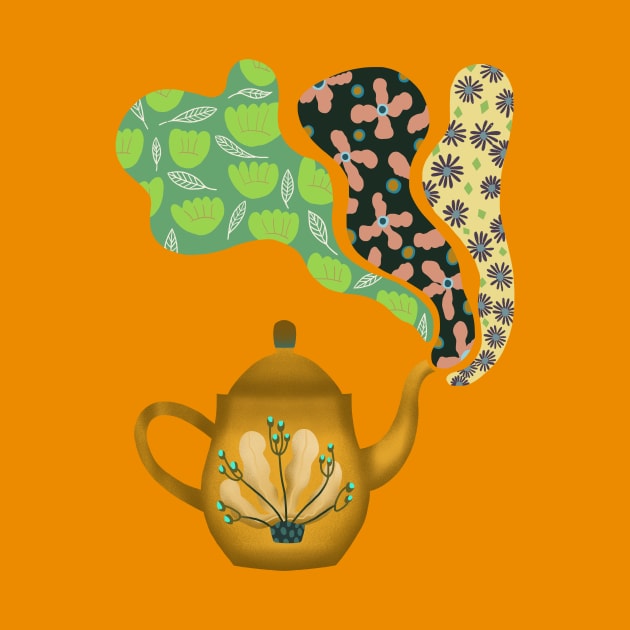 teapot with herbal tea by Pacesyte