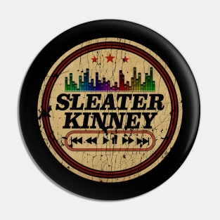 Graphic Sleater Kinney Name Retro Distressed Cassette Tape Vintage Pin