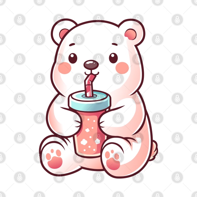 Cute Polar Bear with Softdrink by Arief Uchiha