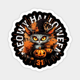 Meowy Halloween Magnet