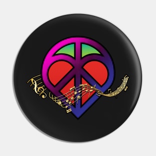 Peace, Love and Music Pin