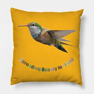 Spreading Beaty in Flight, Hummingbird Pillow