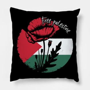 Free Palestine - Retro Palestine Flag Pillow