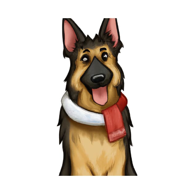 Cute German Shepherd Drawing by Play Zoo