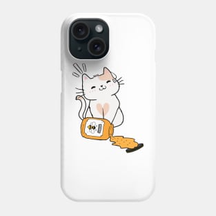 Naughty persian cat spilled a jar of honey Phone Case