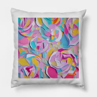 Pastel Floral Collage Pillow