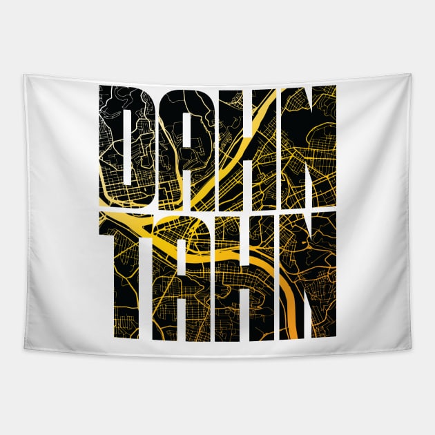 Dahn Tahn Pittsburgh City Map Tapestry by polliadesign