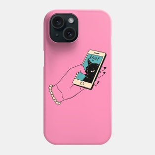 Boop Nose Black Cat in pink Phone Case