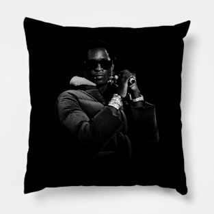 Young thug with Glasses Pillow