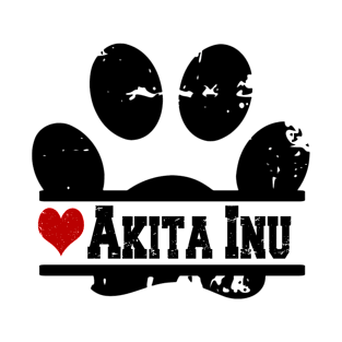 Akita Inu dog paw print T-Shirt