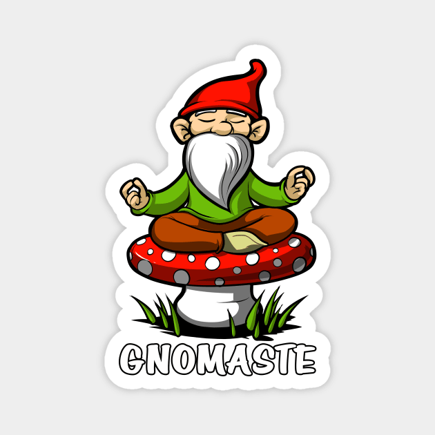 Gnomaste Yoga Gnome Magnet by underheaven