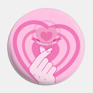 Finger Heart Valentine's Day Pin