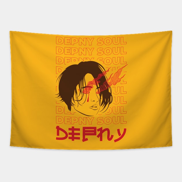 Depny Soul Japanese T-Shirt Design Tapestry by hiroyuki