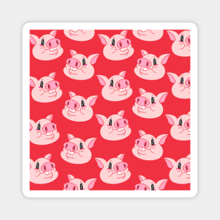 Cool piggy in red and pink for pigs Magnet