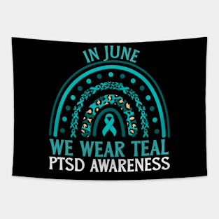 In June We Wear Teal PTSD Awareness Tapestry