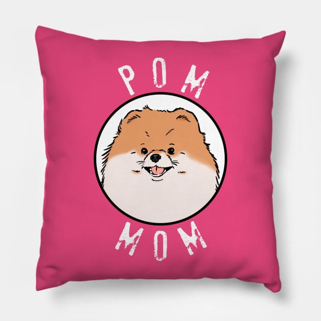 Pom Mom Shirt, Pomeranian Lover T-Shirt, Pomeranian Mama Tee Pillow by sockdogs