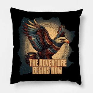 The Adventure Begins Now Pillow