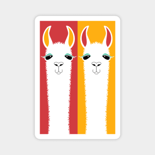 LLAMA PORTRAITS - RED & GOLD Magnet