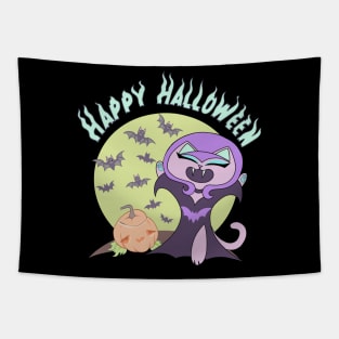 Witch Cat Happy Halloween Pastel Goth Kawaii Tapestry
