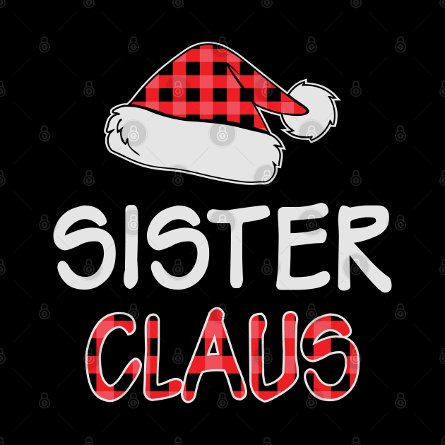 Red Plaid Santa Hat Sister Claus Matching Family Christmas Gift by BadDesignCo
