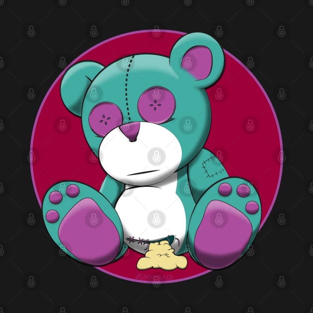 stitched up Teddy Bear by BunnyRags
