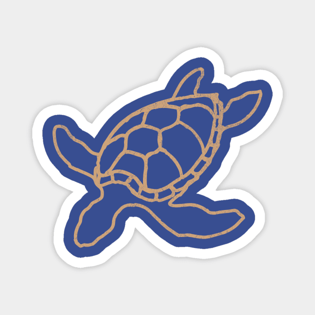 Loggerhead (Caretta caretta) – Minimalist Turtle Line Art Magnet by DonWillisJrArt