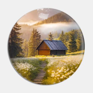 cottage in the fir forest Pin