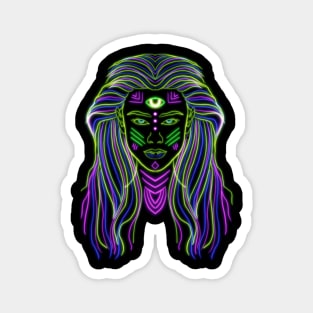 Electric Light Warrior Woman Magnet